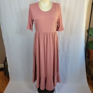 Plus Size XL 16/18 Dusty Rose Pink T-Shirt Maxi Dress
